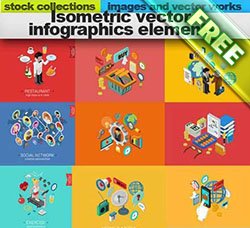 办公图案：Isometric vector infographics elements
